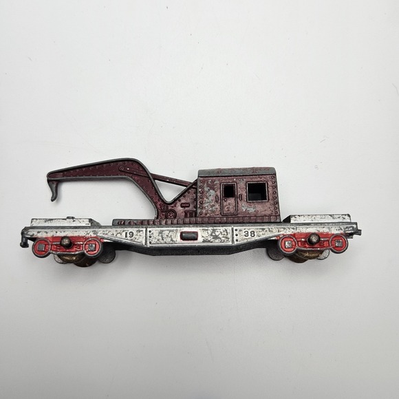 TootsieToy Other - Vintage Tootsietoy Railroad Crane Car Diecast Metal Train‎ Car USA 1938